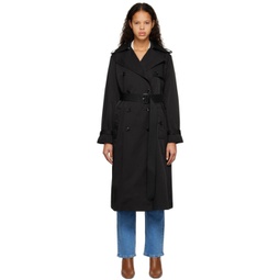 Black Double-Breasted Trench Coat 231085F067000