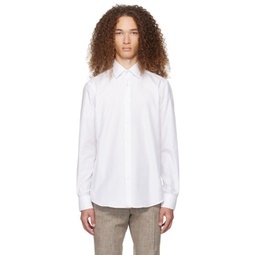 White Spread Collar Shirt 241085M192007