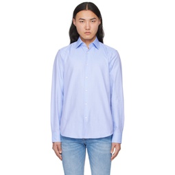 Blue Spread Collar Shirt 241085M192003
