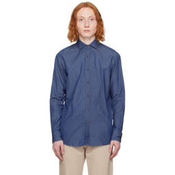 Blue Slim-Fit Denim Shirt 241085M192018