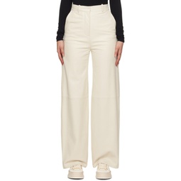 Off-White Wide Leg Leather Pants 241085F084000