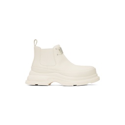 White Gao Eva Metal Logo Ankle Boots 241287M223003