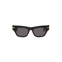 Black Acetate Squared Sunglasses 241798F005039