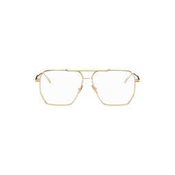 Gold Aviator Glasses 241798F005013