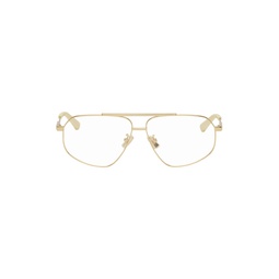 Gold Aviator Glasses 241798F004003