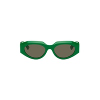 Green Oval Sunglasses 241798M134022