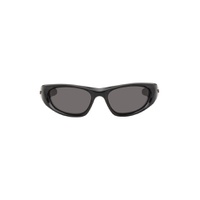 Black Cone Wraparound Sunglasses 231798F005016