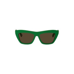 Green Cat Eye Sunglasses 221798M134006