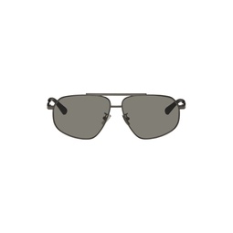 Gunmetal Aviator Sunglasses 231798M134033