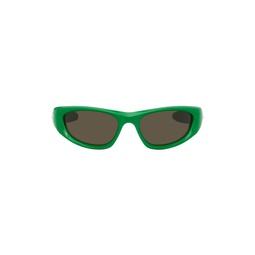 Green Rectangular Sunglasses 231798M134020