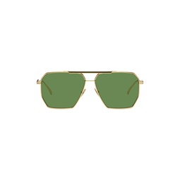 Gold Aviator Sunglasses 231798F005064