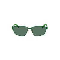 Green Rectangular Sunglasses 231798F005010