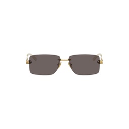 Gold Rectangular Sunglasses 222798F005060