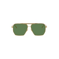 Gold Aviator Sunglasses 221798F005048