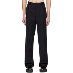 Black Pleated Trousers 222154M191009