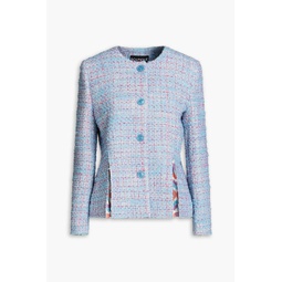 Pleated boucle-tweed jacket