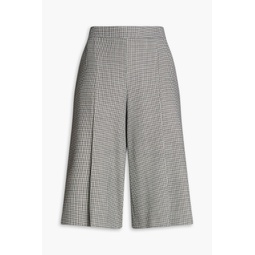 Pleated houndstooth tweed shorts