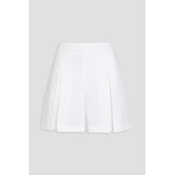 Pleated cotton shorts