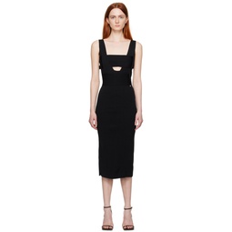 Black Layered Midi Dress 231792F054003