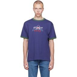 Navy Shark Attack T Shirt 231266M213017