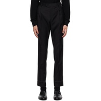 Black Pleated Trousers 232959M191003