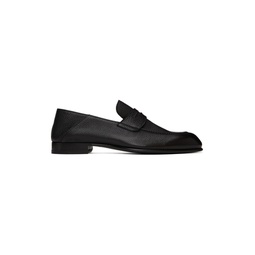 Black Midnight Blue Penny Loafers 222959M231000