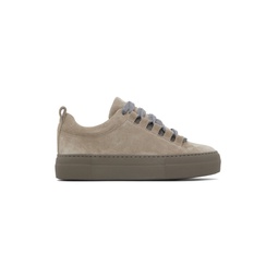 Taupe Suede Low Top Sneakers 222887F128002