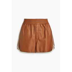 Bead-embellished leather shorts