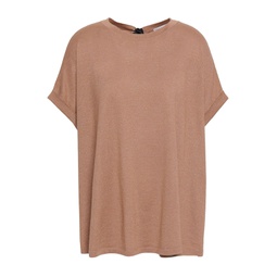 Bow-detailed cashmere-blend T-shirt