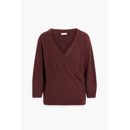Wrap-effect ribbed cashmere sweater