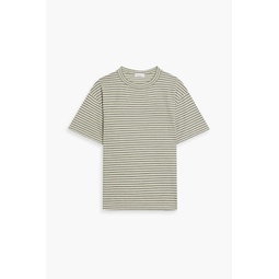 Bead-embellished striped cashmere-blend T-shirt