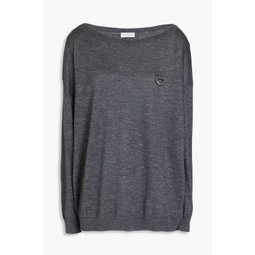 Ring-embellished cashmere, silk and hemp-blend sweater