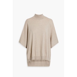 Metallic cashmere-blend turtleneck sweater