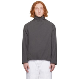 Gray Waffle Turtleneck 232355M205001