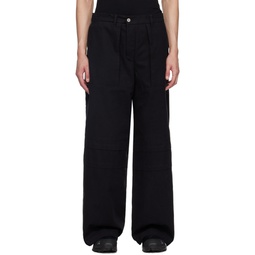 SSENSE Exclusive Black Pleat Trousers 241355M191002