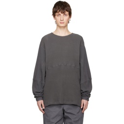 Gray Paneled Sweatshirt 222355M204000