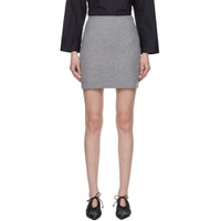 Gray Chambray Miniskirt 241295F090000