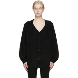 Black Mohair Cinnum Cardigan 221295F095003