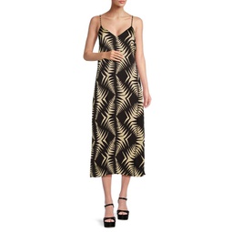 Geometric Print Midi Slip Dress