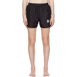Black Printed Swim Shorts 231251M208026