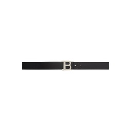Black Leather B Reversible Belt 241251M131002