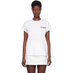 White Flocked T Shirt 241251F110010