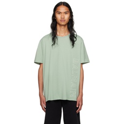 Green Embossed T Shirt 231251M213069