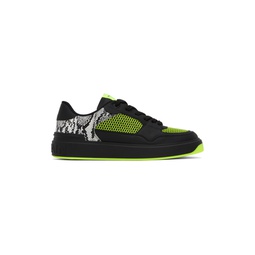 Black   Green B Court Flip Snake Effect Sneakers 241251M237005