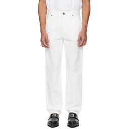 White Straight Leg Jeans 241251M186008