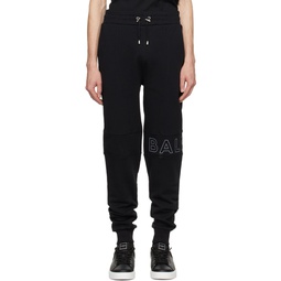 Black Embossed Sweatpants 241251M190005