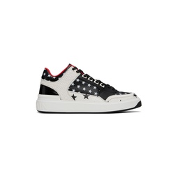 Black   White B Court Mid Top Star Sneakers 241251M237002