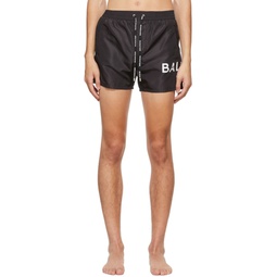 Black Printed Swim Shorts 222251M216004