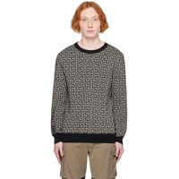 Black   Gray Jacquard Sweater 231251M201006