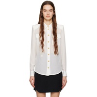 White Button Up Shirt 231251F109004